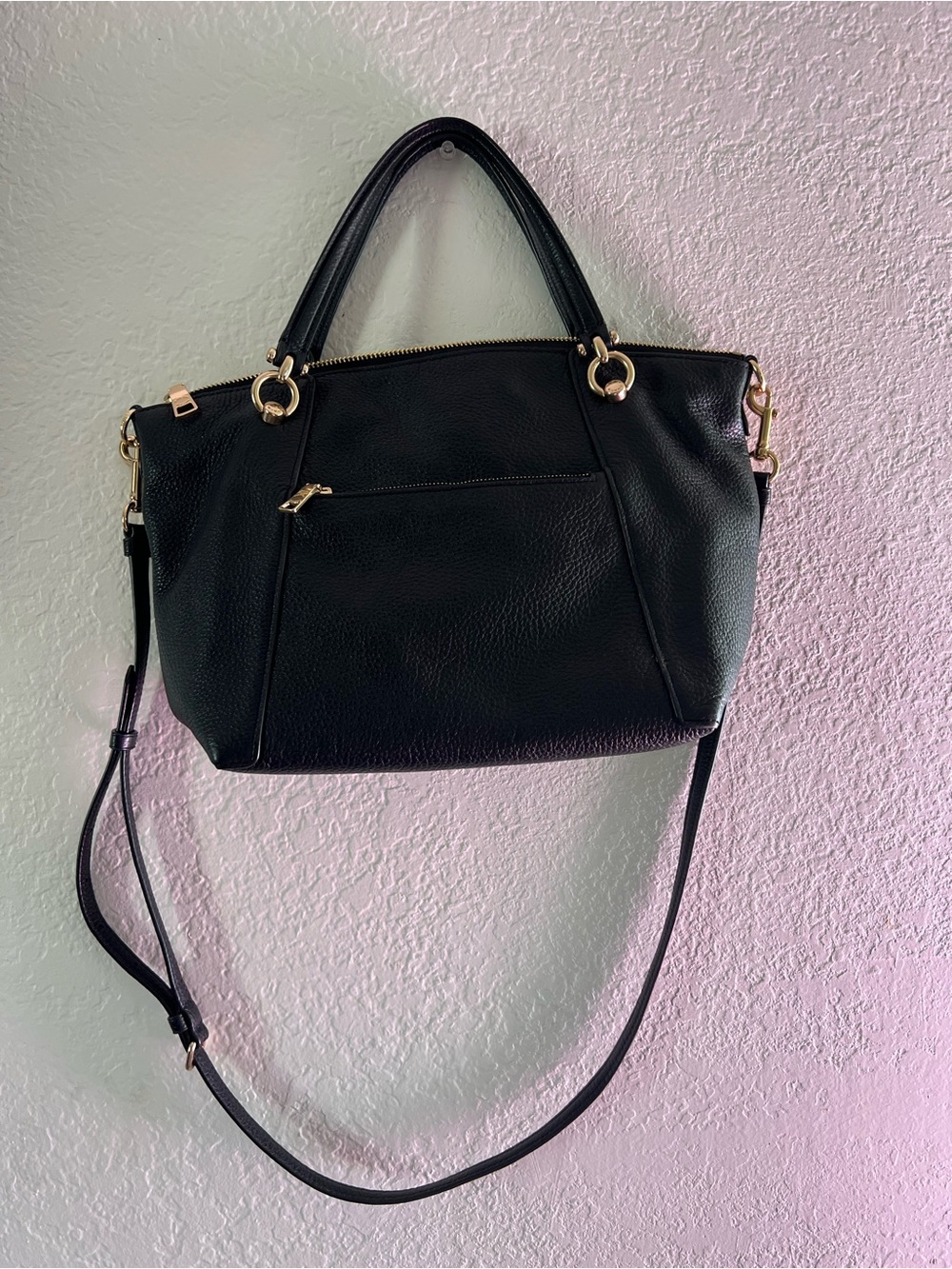 Coach Black Leather Tote with Gold Hardware Kelsey satchel - Picture 3 of 6